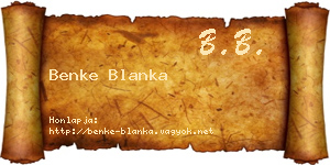 Benke Blanka névjegykártya