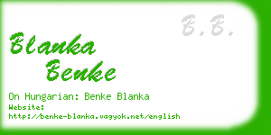 blanka benke business card
